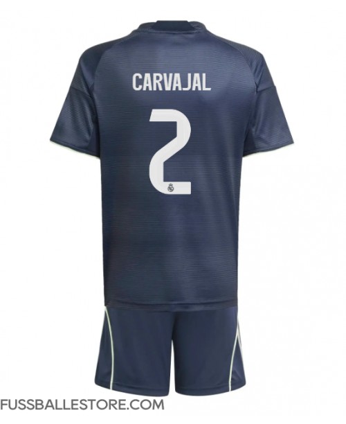 Günstige Real Madrid Daniel Carvajal #2 Auswärts Trikotsatzt Kinder 2025-26 Kurzarm (+ Kurze Hosen)